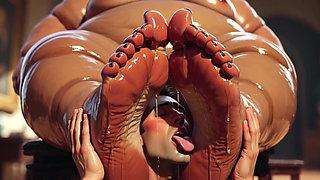 SSBBW Makes Skinny Slave Lick Her Sweaty Feet