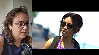 Girl with glasses, futa, visual novel game