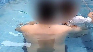 A Hot Couple's Risky Fun in the Swimming Pool.