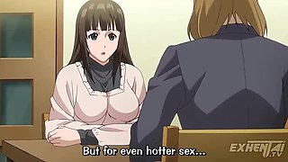 College Girl Goes Pantyless to Class - Boyfriend Catches Her in Hentai Anime with Big Tits & Cum