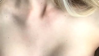 Blonde teen Charlize in hot solo masturbation on her bed