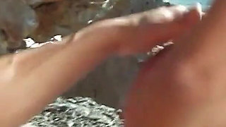 Redhead skinny teen Yara Taken by step father at outdoor casting on the beach