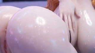 Rangiku Sensual Self-pleasure - Massive Breasts & Wet Pussy Tease in Modern Lounge 3D Hentai