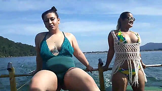 Exhibitionism on the Boat in Public with Paty Butt and Her Stepcousin Agatha Ludovino