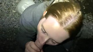 Security Guard Punishes Naughty Redhead Teen with Hard Pussy Fucking on Street