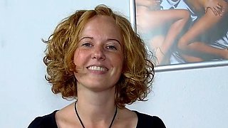 Amateur redhead masturbates then gives a blowjob