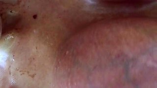 Cummy amateur pussy close up
