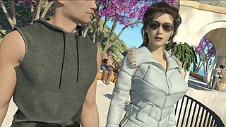 Steamy anime mom with a firm booty gets down with her friend