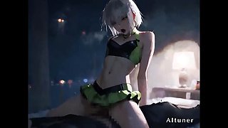 Skinny Japanese Race Queen Bends Over for Hardcore Night Fuck - 3D Hentai Animation