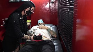 PIERCING on the cock with a happy ending