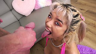 Asian babe Gia Dibella mounts her tight asshole on a dick