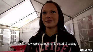 Public Pickups - Sexy Brunette Czech Sandy Ambrosia Strips Down & Gets Fuck by Steve at the Go-kart Track with a Creampie Finish