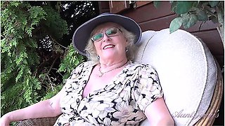 Judys - 66yo Hairy Mature Gilf Mrs. Claire Sucks Your Cock In The Garden (pov) - Aunt Judys
