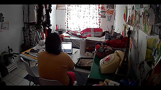 Stepfather on the Stepdaughter While Doing Homeoffice