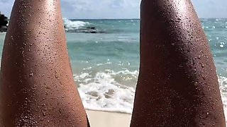 Naked on the beach