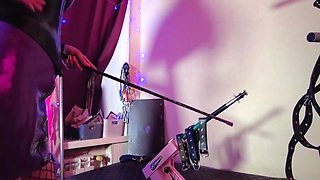 Dominatix Eva Latex Femdom Fetish Purple Rubber Big Ass Milf Bdsm Solo Fuck Machine Hot High Heels