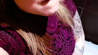 Busty teen fingering and toying her holes