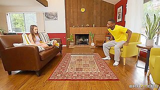 Erin Everheart - Skinny Redhead Chick With Glasses Pleasures Damion In The Kitchen