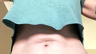 Sit Down and Shut up as I Do a Striptease, with a Bush, Boobs and Belly Play!