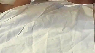 She's bound on a bed, throated and pussyfucked by a big cock with no mercy