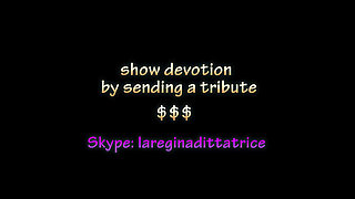 Latex femdom girl punishing her slave hard