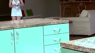 Kitchen Counter Is Close Enough - Brunettes Undress Each Other Right There