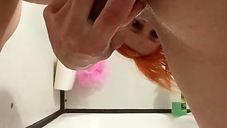 Dildo in Asshole in Shower