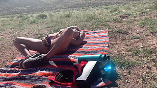 Hot Wife masturbates outside while camping!