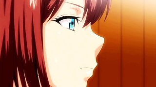 Hentai redhead gives blowjob and having sex