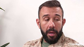 Brunette Threesome Uniform Cumshot
