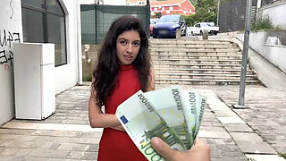 Cutie Plays Street Game and gets Tempting Offer - Deepthroat and Rough Sex