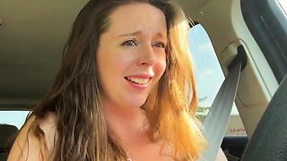 Lush Babe Has Orgasms Galore with Sex Toys in Drive-Thru