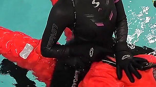 Human Life Raft - Inflated Suit Slave Pool Domination