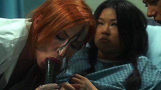 Asian nurses indulge in a steamy toy-filled fetish session