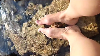 Footjob in the Sea