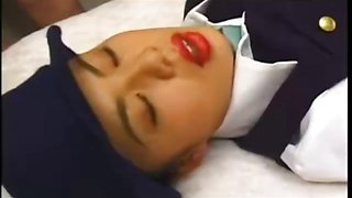 Nasty Japanese girl gets group facial