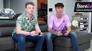 Redhead milfs enjoy suck and creampie from their sons