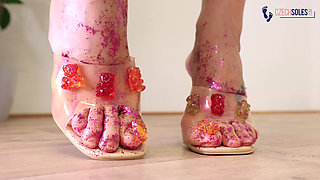 Sexy Ukrainian Glitter Feet POV Teasing
