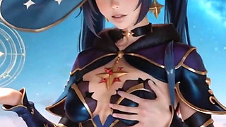 Genshin Impact Mona Animated Anal Feet Blowjob