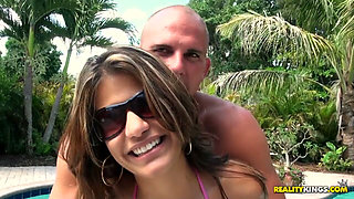 8th Street Latinas - Amateur Small Tit Latina Gets Pounded by the Pool