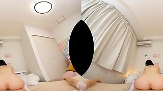 Japanese teen in white cotton panties masturbates