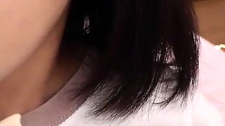 POV close up asian gf blowjob