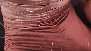 Sheer Black tights, stiletto Red heels and Velvet dress