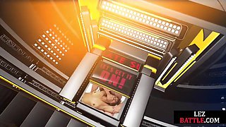 Wrestling lez winning domina fingers tattooed babe