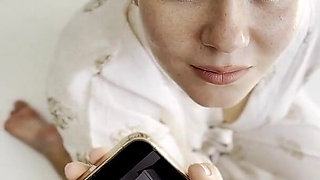 Cumtribute Bald Girl Cleanup Her Phone After