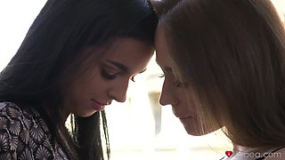 Lewd lesbians hot thrilling sex scene