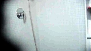 Spying on stepmom taking care of hairy pussy