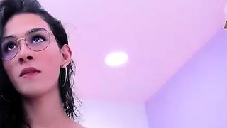 Shemale tranny enjoying solo masturbation