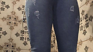 Wet Denim Fetish Getting Soaked in the Shower with My Jeans on