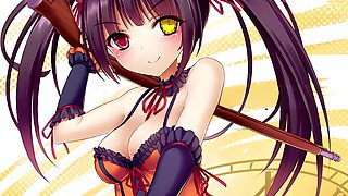 Kurumi, edging handjob, anime joi